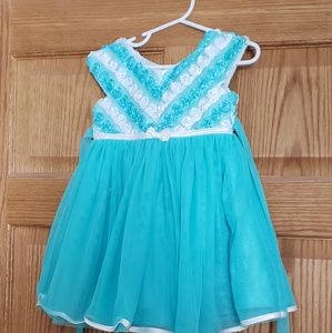 Teal and white dress